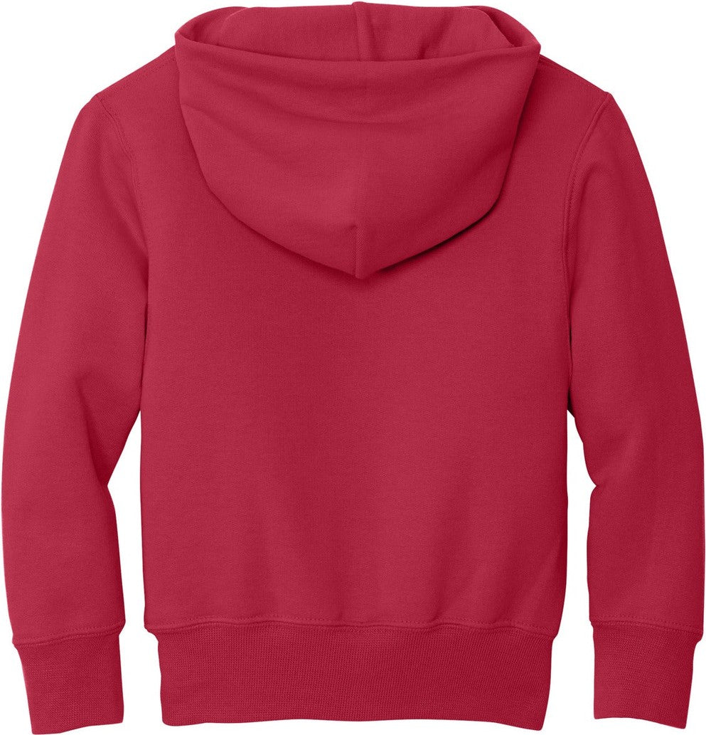 Front View of Red Port & Co Youth Core Fleece Pullover Hooded Sweatshirt. PC90YH