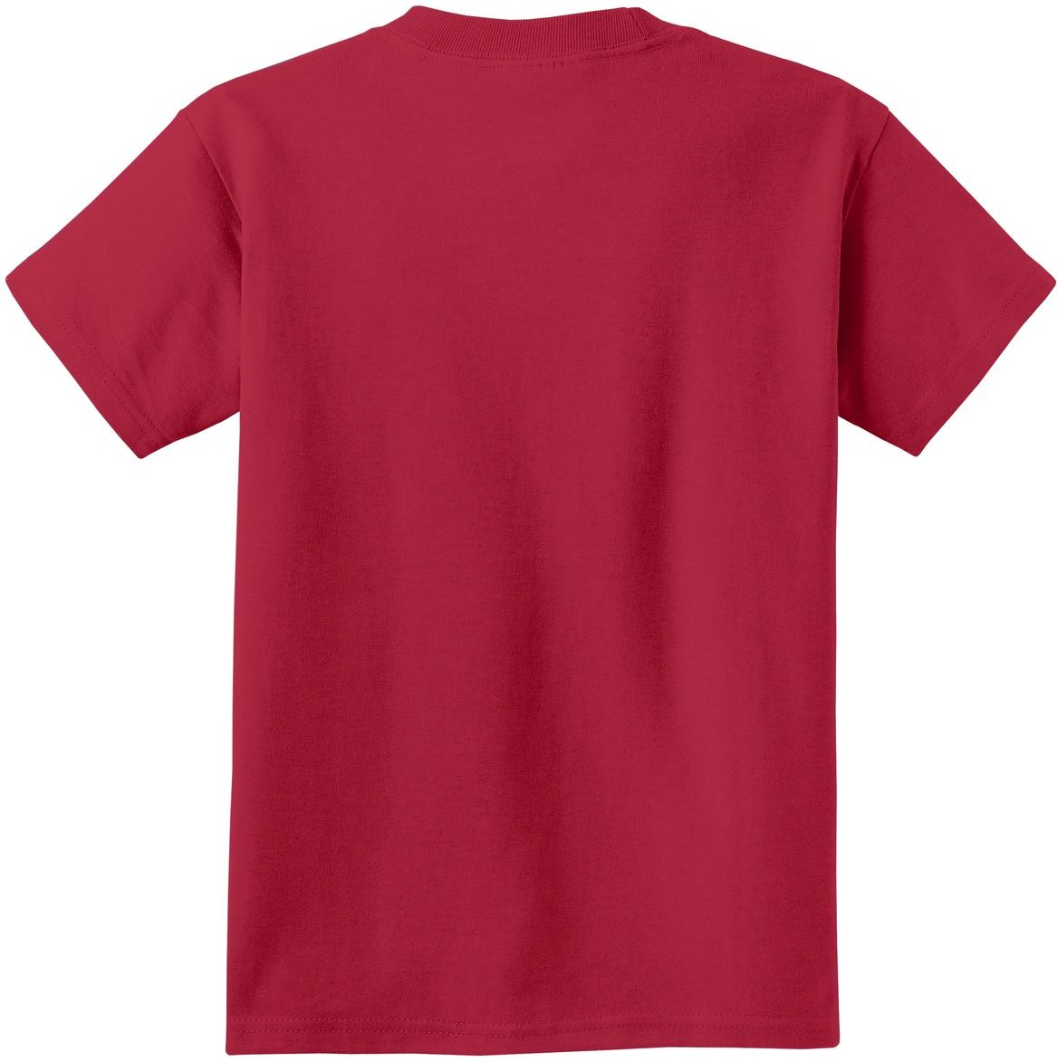 Rear View of Red Port & Co Youth Essential Tee. PC61Y