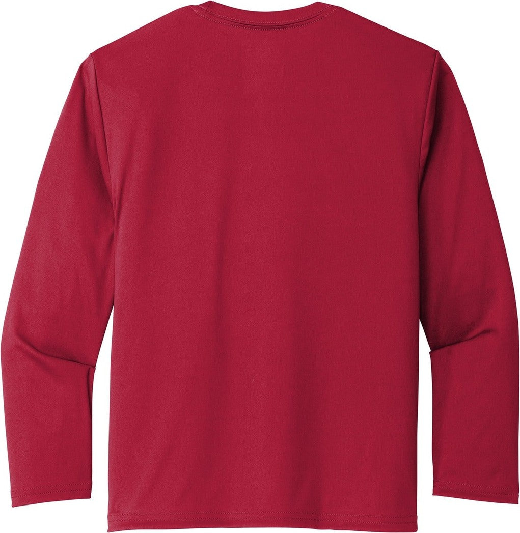Front View of Red Port & Co Youth Long Sleeve Performance Tee PC380YLS