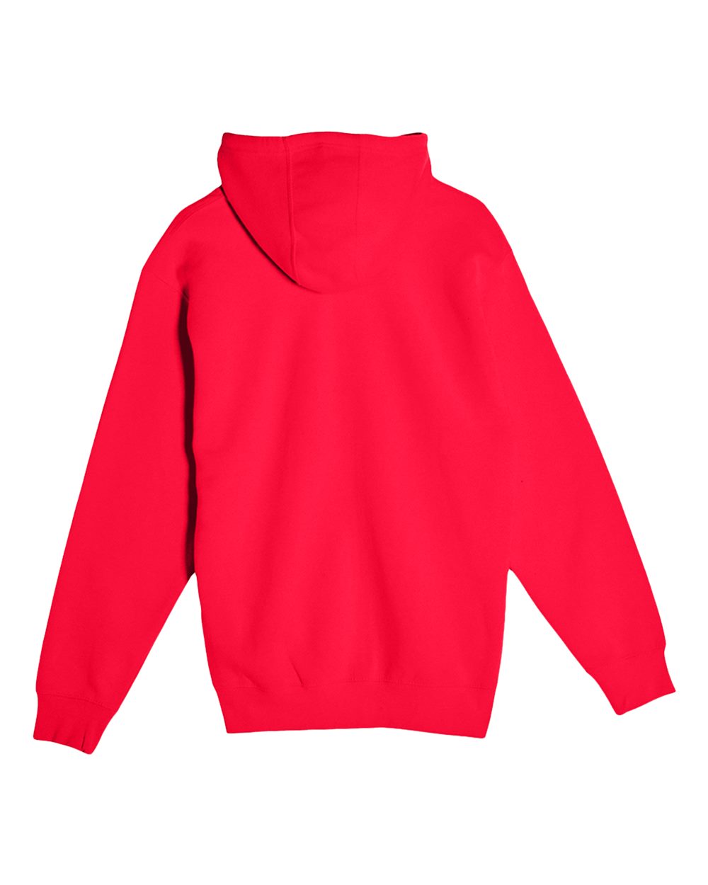 Rear View of Red Premium Full-Zip Hooded Sweatshirt - LS14003