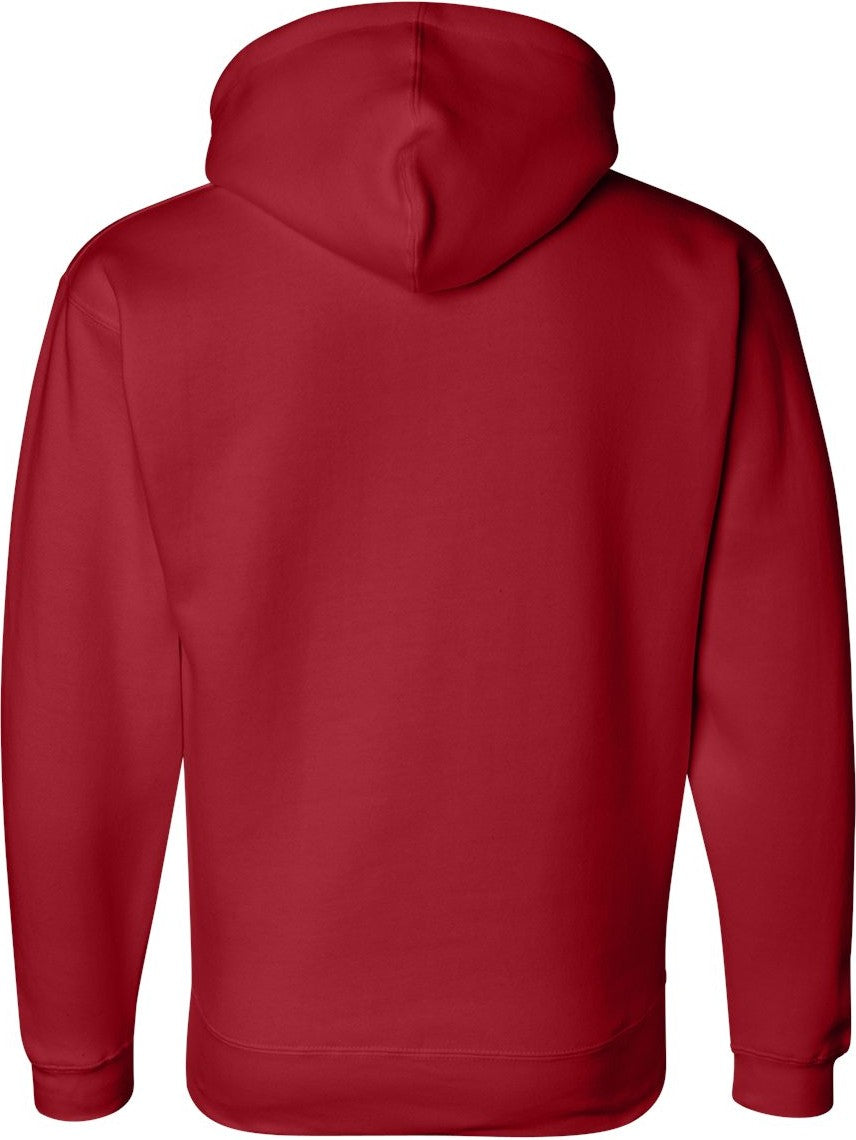 Rear View of Red Premium Hooded Sweatshirt - 8824