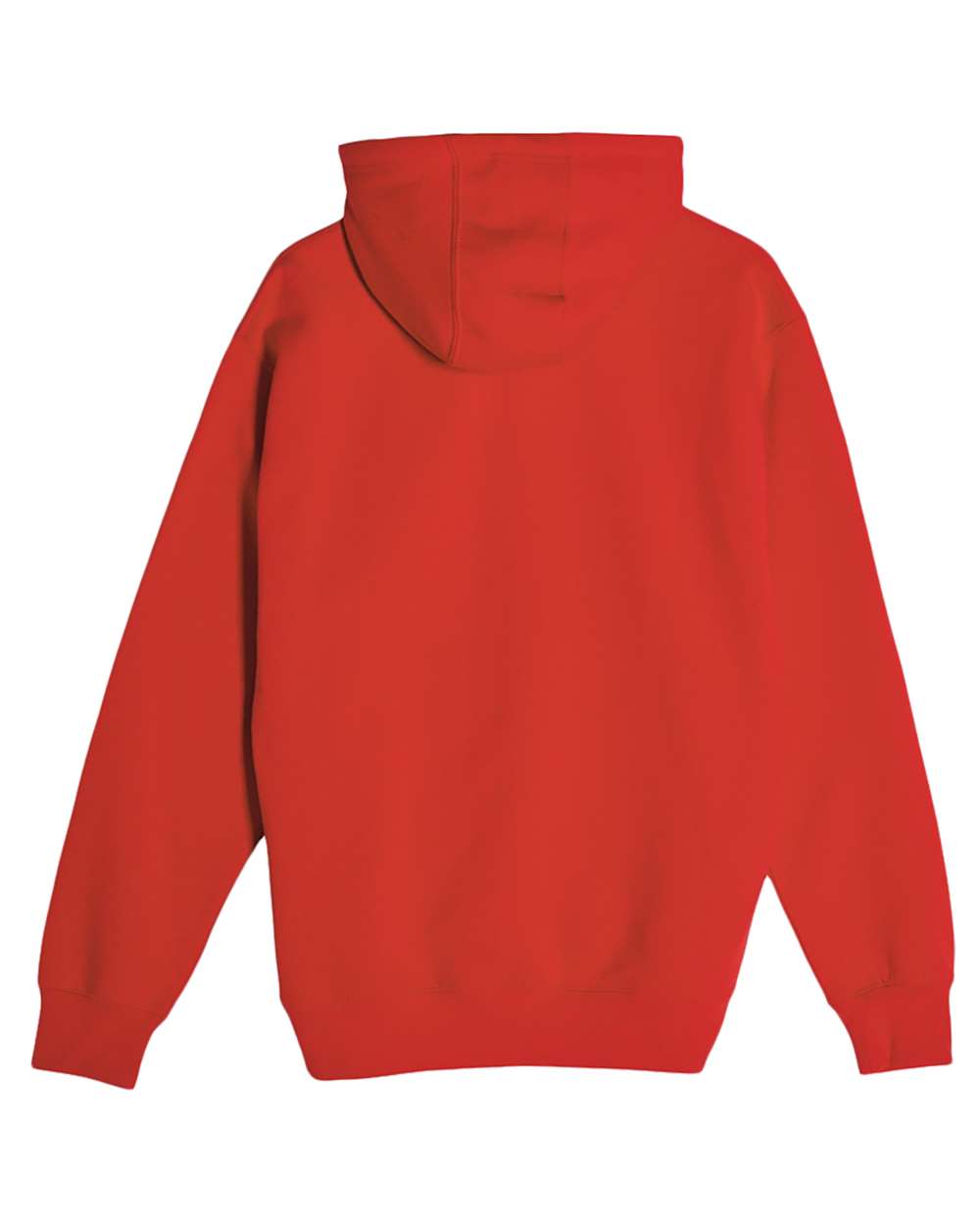 Rear View of Red Premium Pullover Hooded Sweatshirt - LS14001