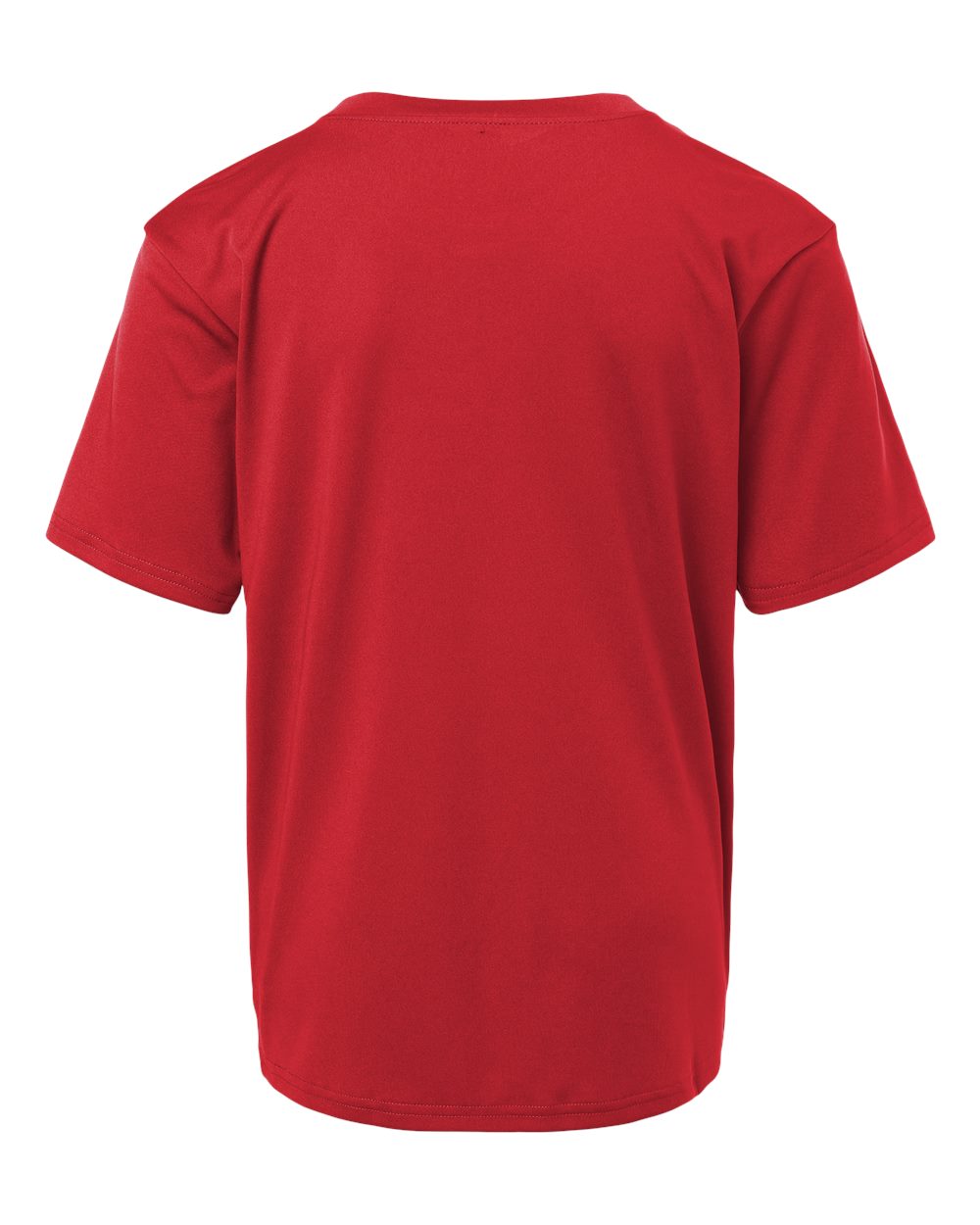Front View of Red Pro-Lock Youth Performance T-Shirt - 48000Y