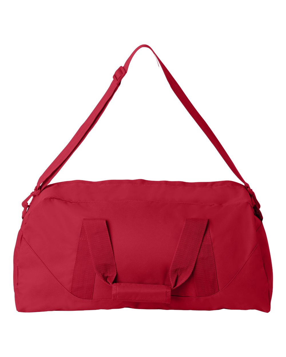 Front View of Red Recycled 23 1/2" Large Duffel Bag - 8806