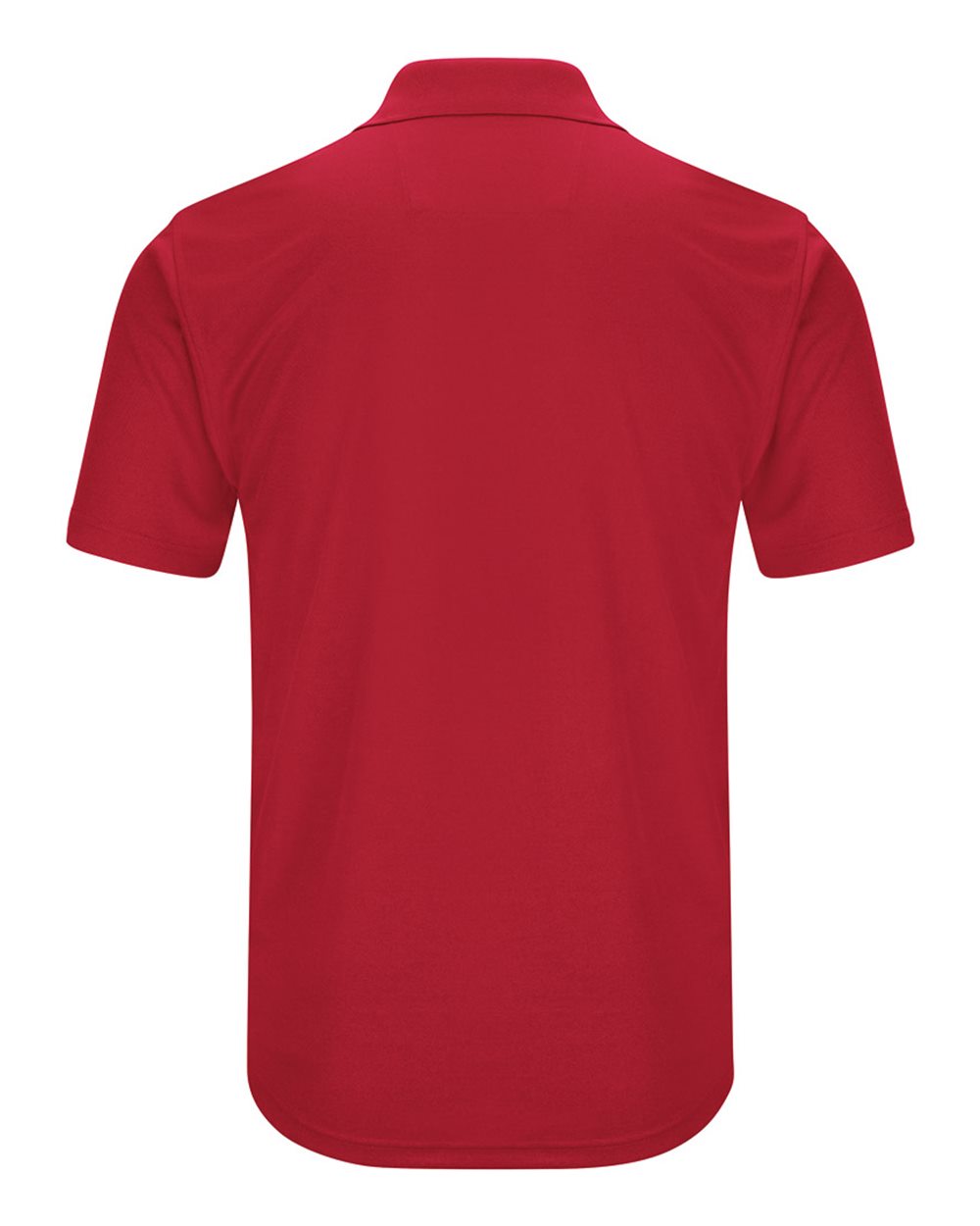 Front View of Red Short Sleeve Performance Knit Pocketless Core Polo - SK96