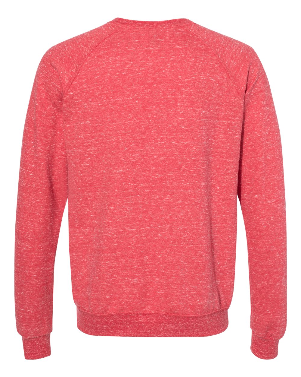 Front View of Red Snow Heather French Terry Crewneck Sweatshirt - 91MR