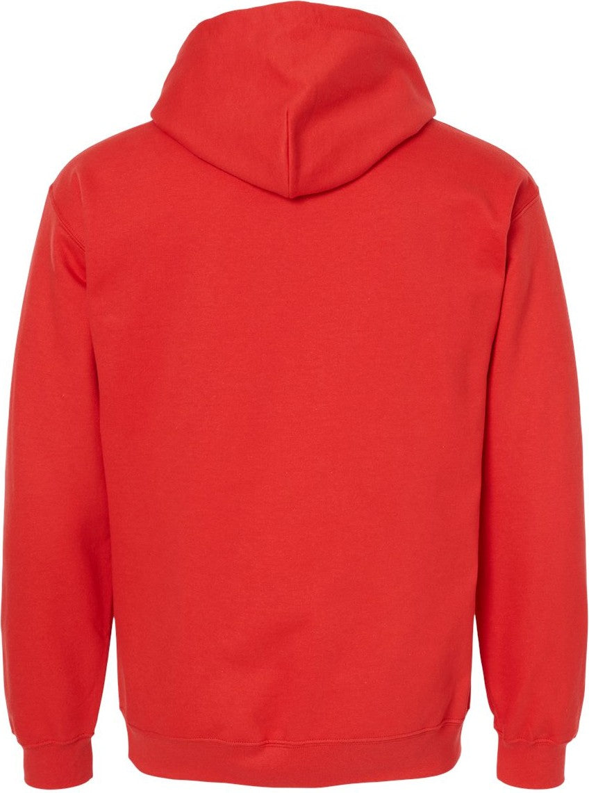 Front View of Red Softstyle® Midweight Hooded Sweatshirt - SF500