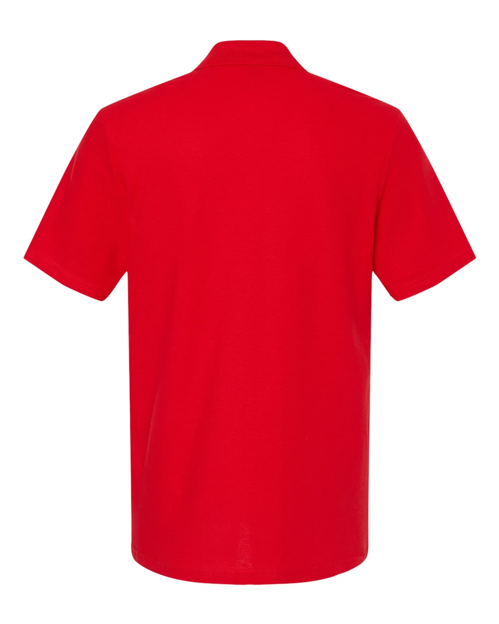 Front View of Red Softstyle® Pique Polo - 64800