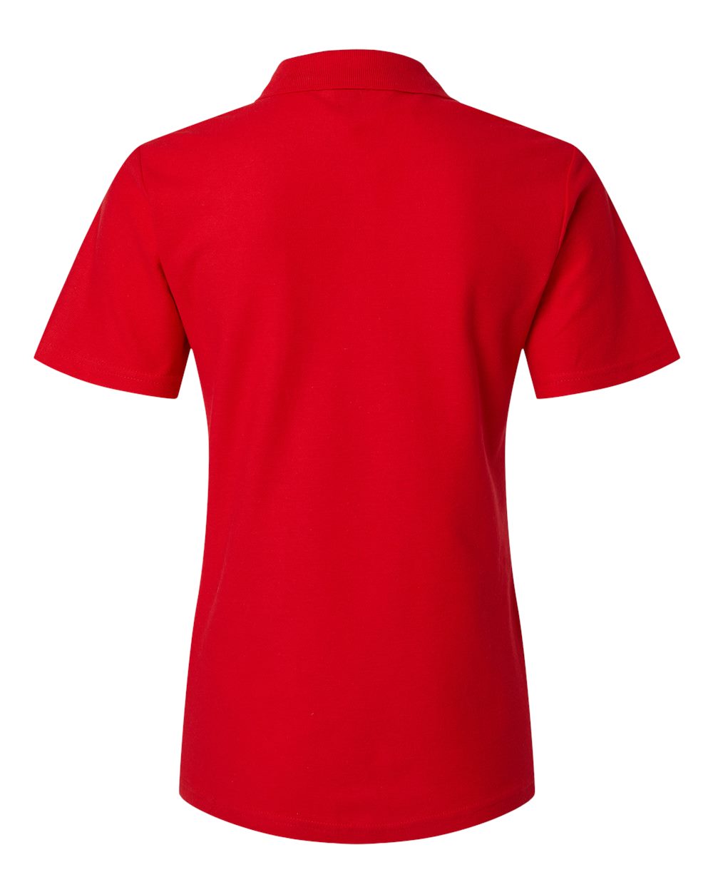 Front View of Red Softstyle® Women's Pique Polo - 64800L