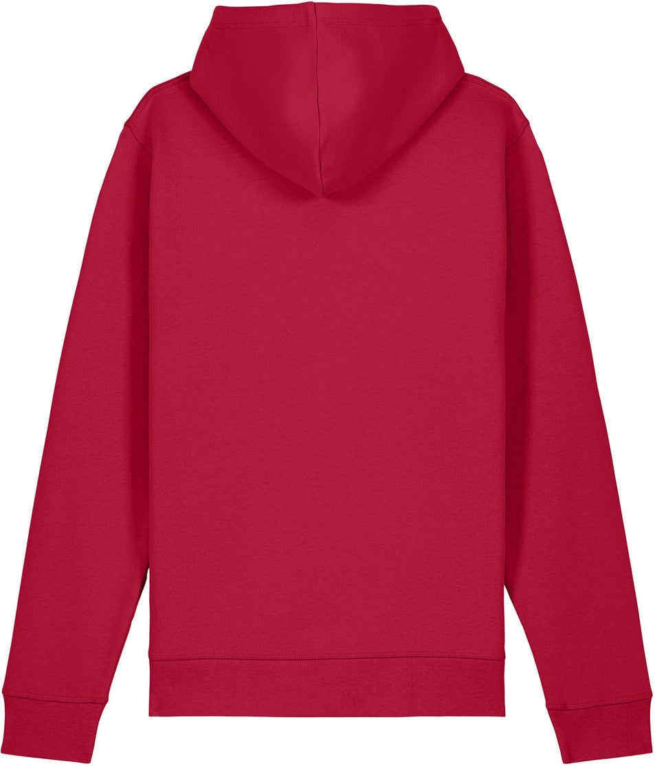Front View of Red Stanley/Stella Unisex Drummer 2.0 Hooded Sweatshirt SXU009