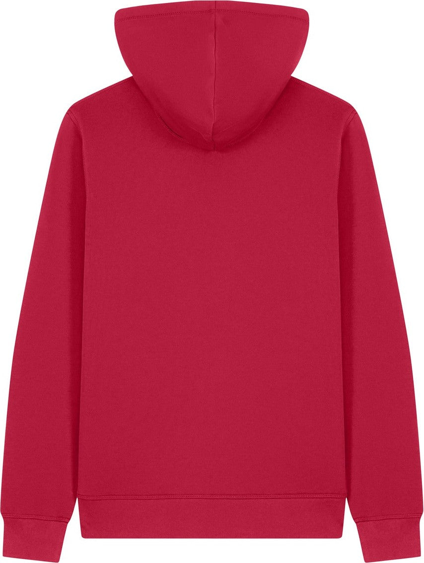 Front View of Red Stanley/Stella Unisex Mixer Full-Zip Hooded Sweatshirt SXU011