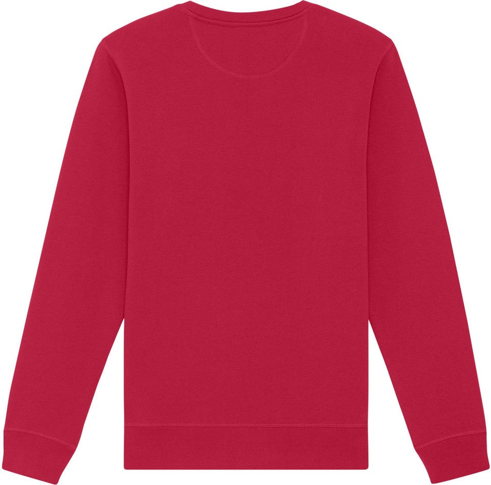 Front View of Red Stanley/Stella Unisex Roller Crewneck Sweatshirt SXU010