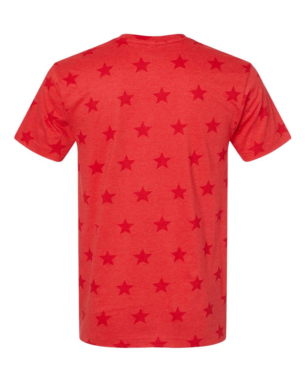 Front View of Red Star Star Print Tee - 3929