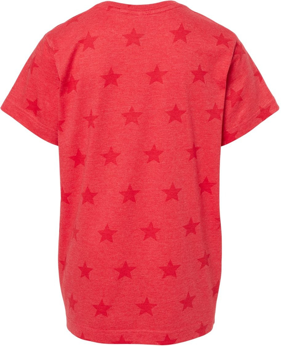 Front View of Red Star Youth Star Print Tee - 2229