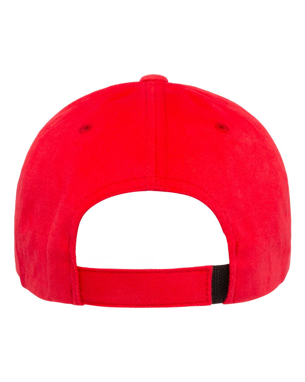 Front View of Red Structured Brushed Twill Cap - 6363V