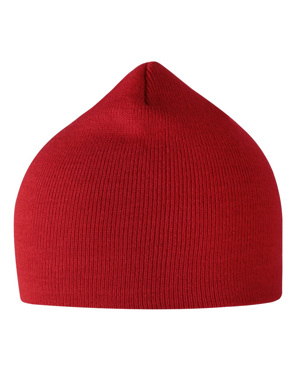 Front View of Red Sustainable 8" Beanie - MOOVER