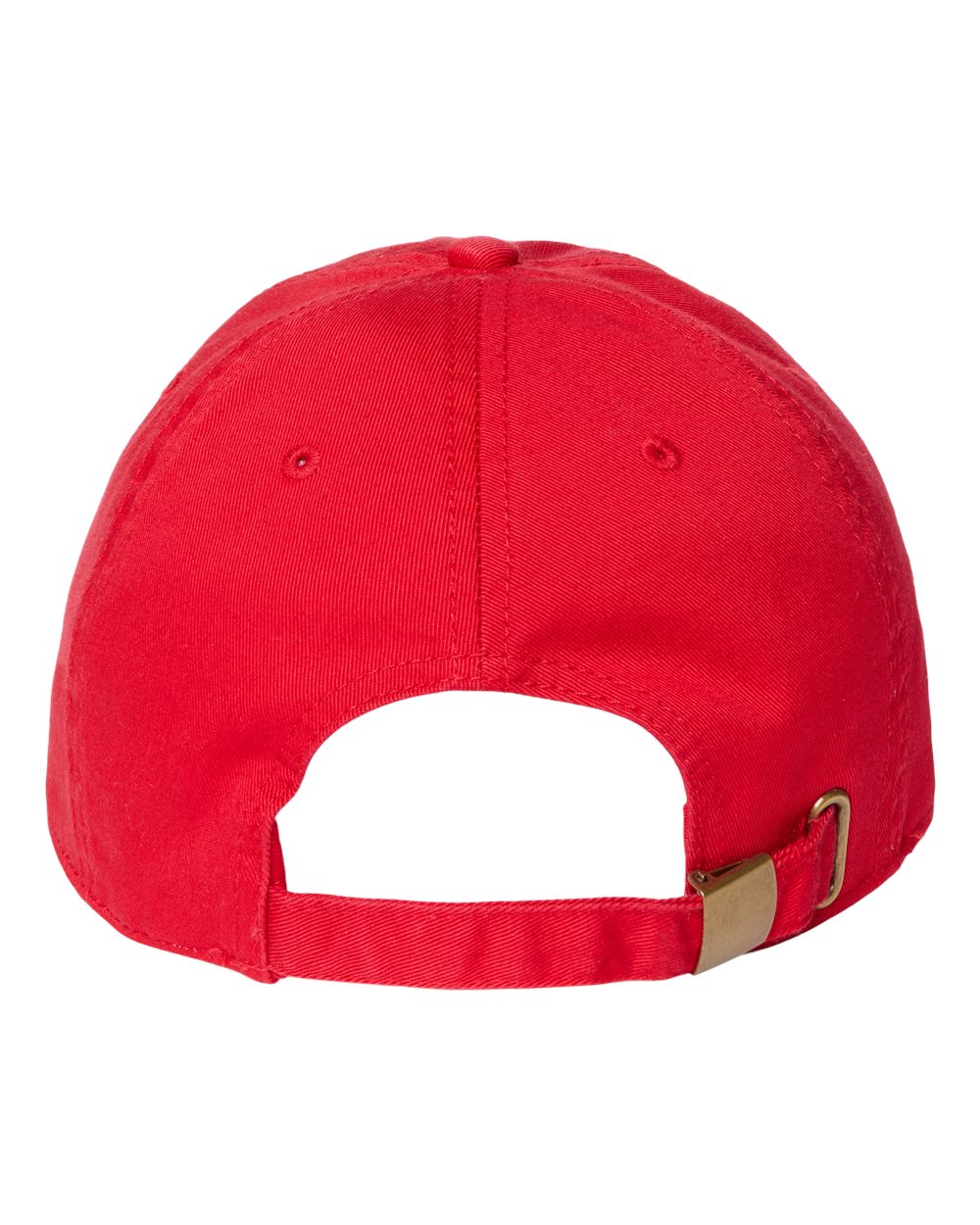 Rear View of Red Sustainable Dad Hat - FRASER