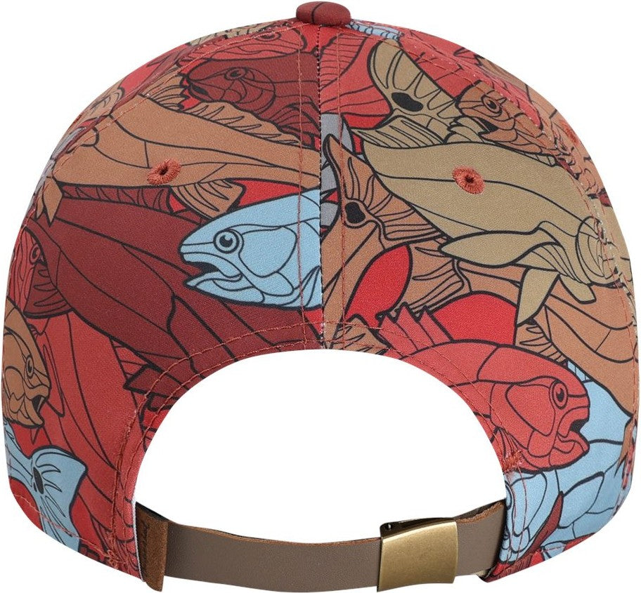 Front View of Red/ Tan The Golden Hour Cap - DNA014