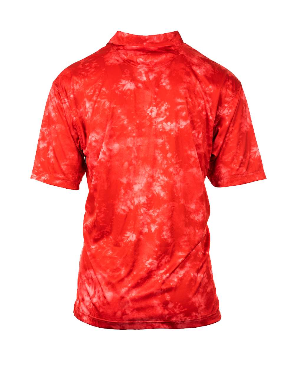 Front View of Red Tie Dye Golf Polo - 0101