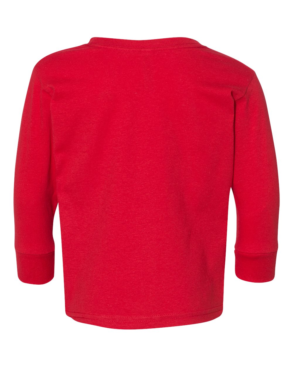 Front View of Red Toddler Fine Jersey Long Sleeve Tee - 3302