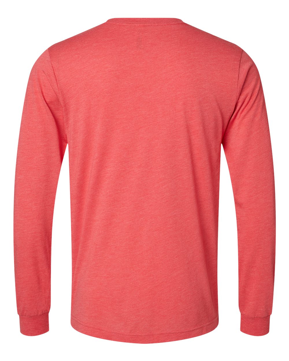 Front View of Red Triblend Triblend Long Sleeve Tee - 3513