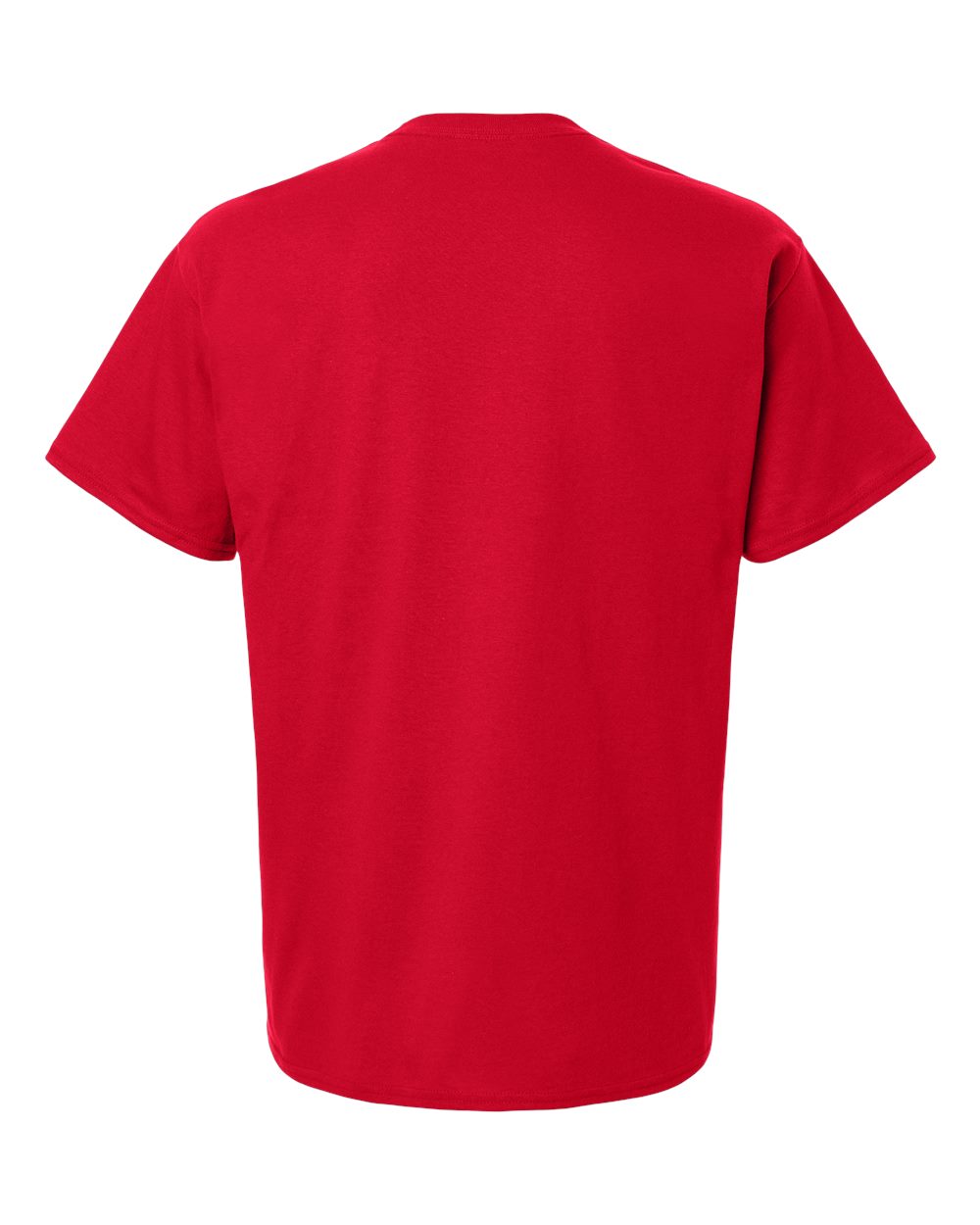 Rear View of Red Unisex Jersey T-Shirt - CH1000 plain