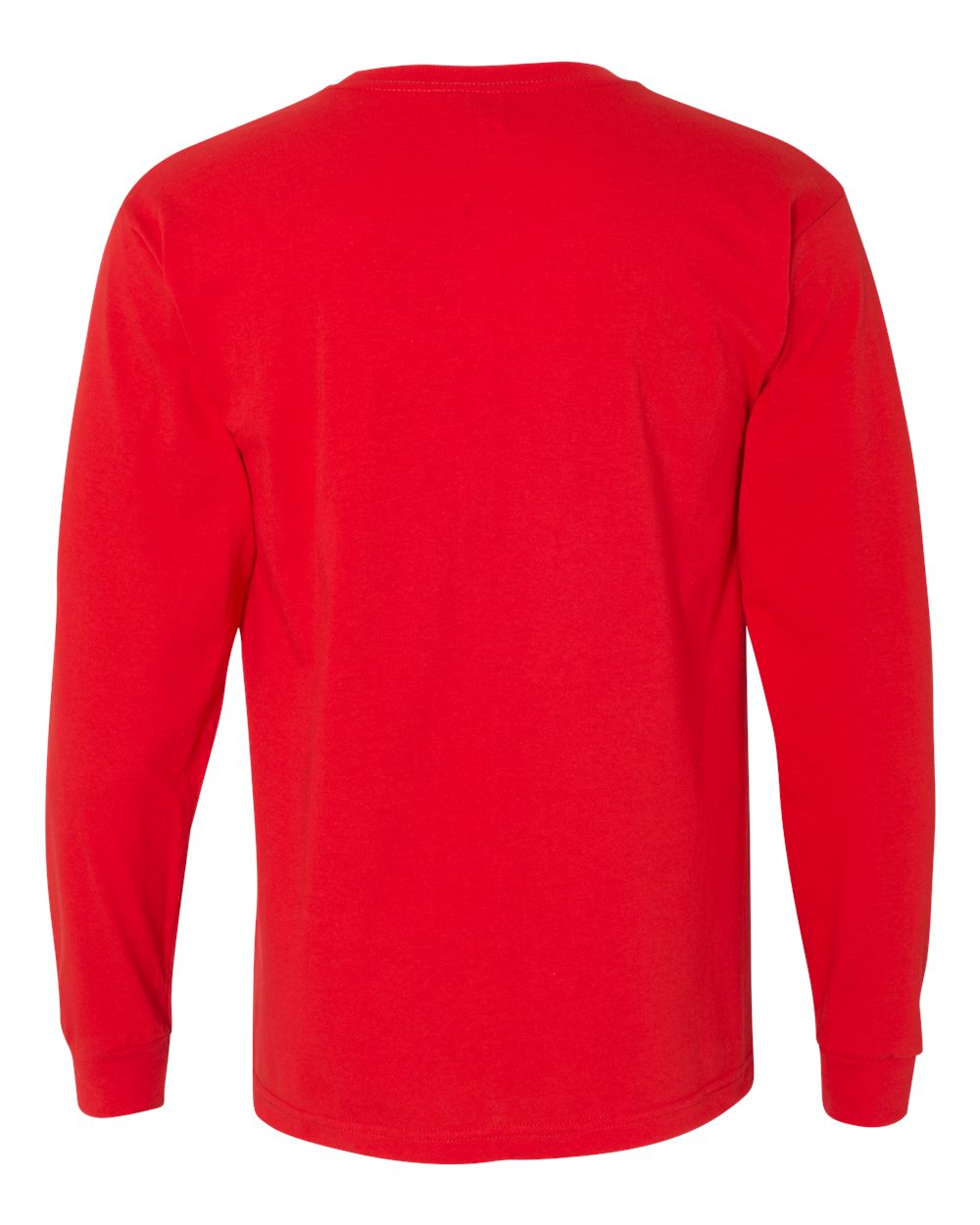 Front View of Red USA-Made Long Sleeve T-Shirt - 5060