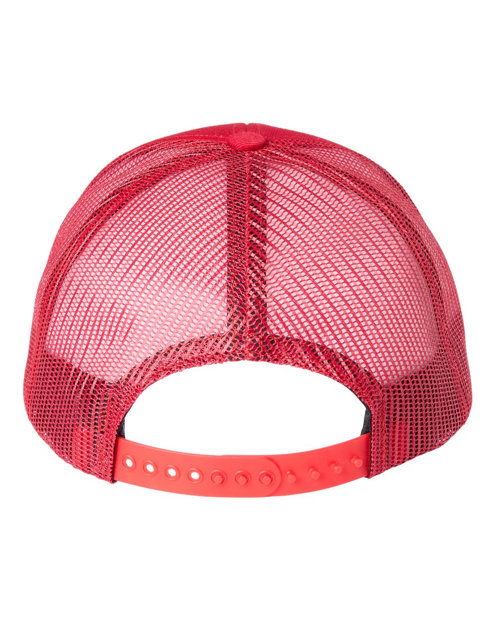 Front View of Red USA-Made Trucker Cap - USA100