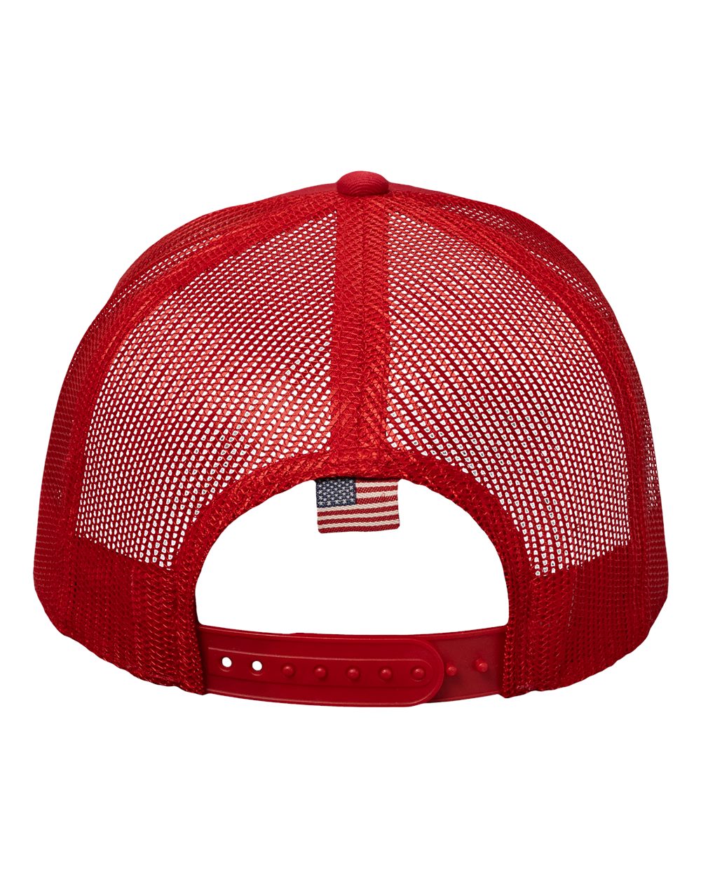 Rear View of Red/ USA Mesh USA Flag Mesh Cap - AM350M