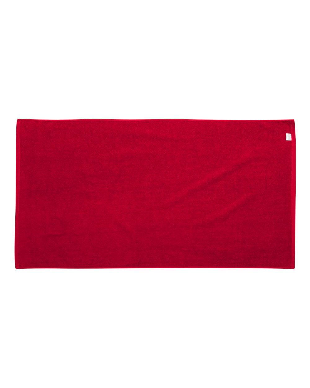 Front View of Red Velour Beach Towel - C3060