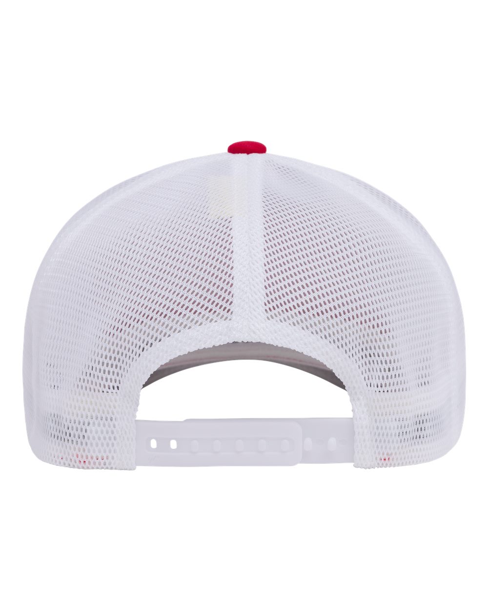 Front View of Red/ White 110® Mesh-Back Cap - 110M