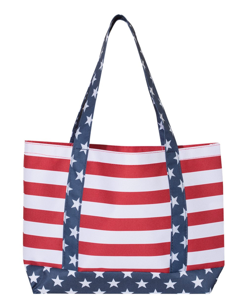 Front View of Red/ White/ Blue Americana Beach Tote - OAD5052