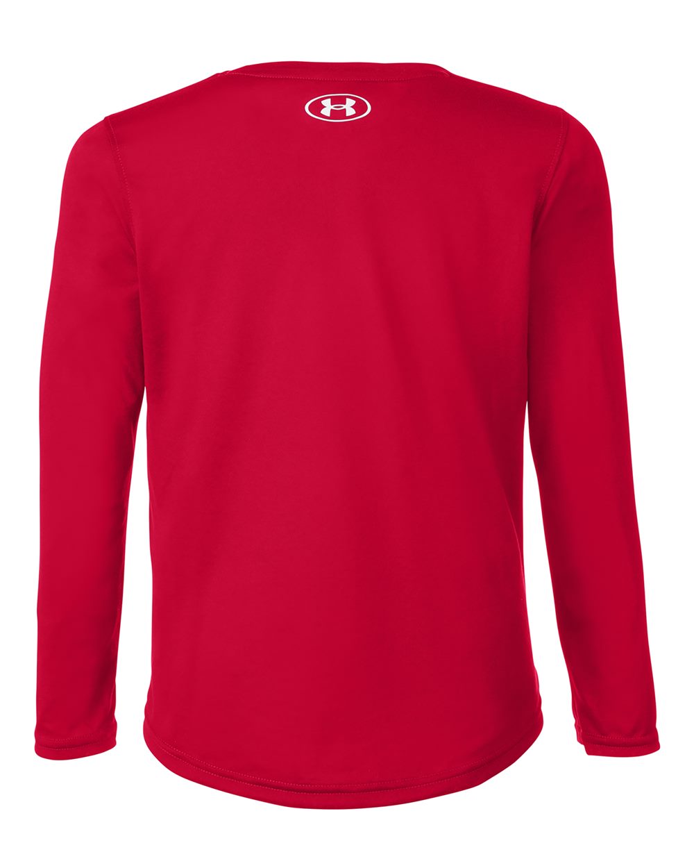 Rear View of Red/ White Youth Tech™ Team Long Sleeve T-Shirt - 1377488 plain