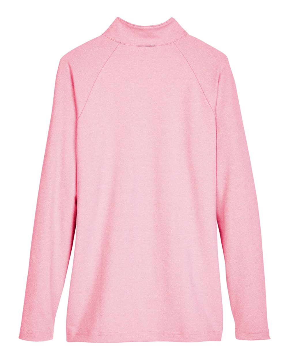 Front View of Red Women's CrownLux Performance® Clubhouse Micro-Stripe Quarter-Zip Pullover - DG480W