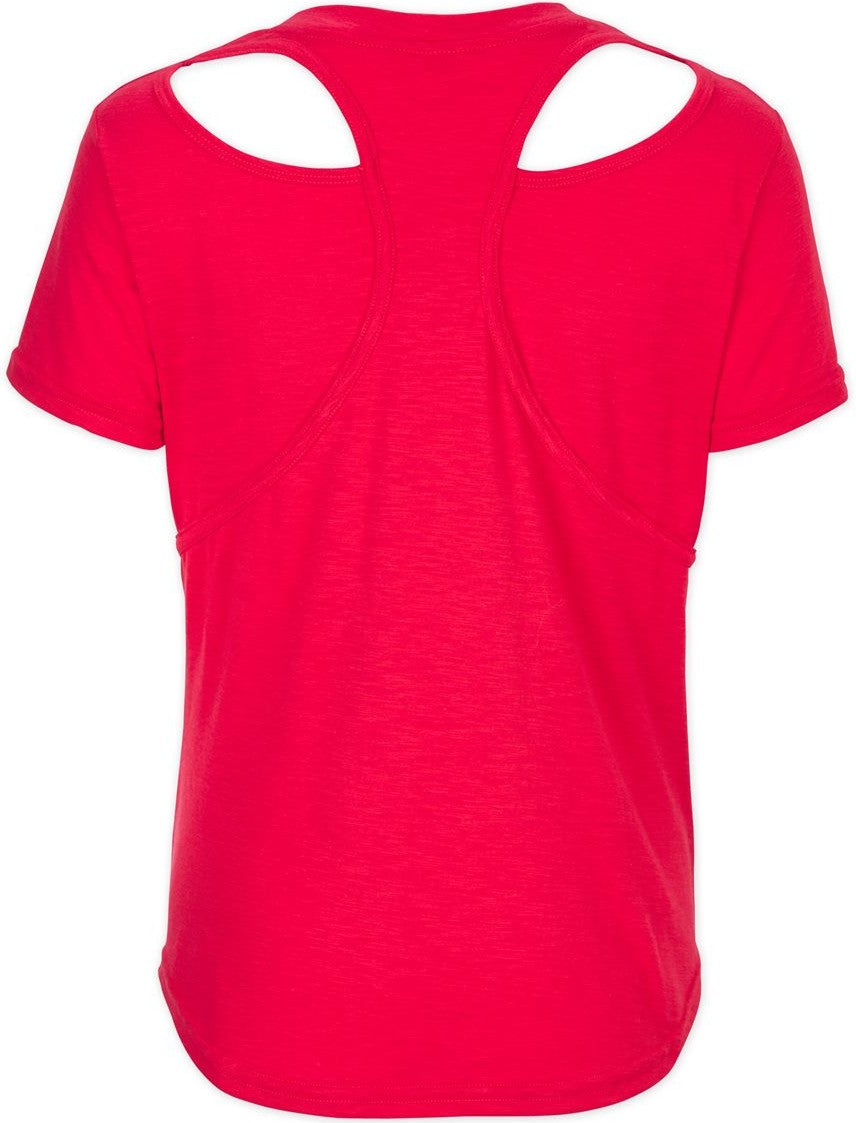 Front View of Red Women's Cut-It-Out T-Shirt - T67