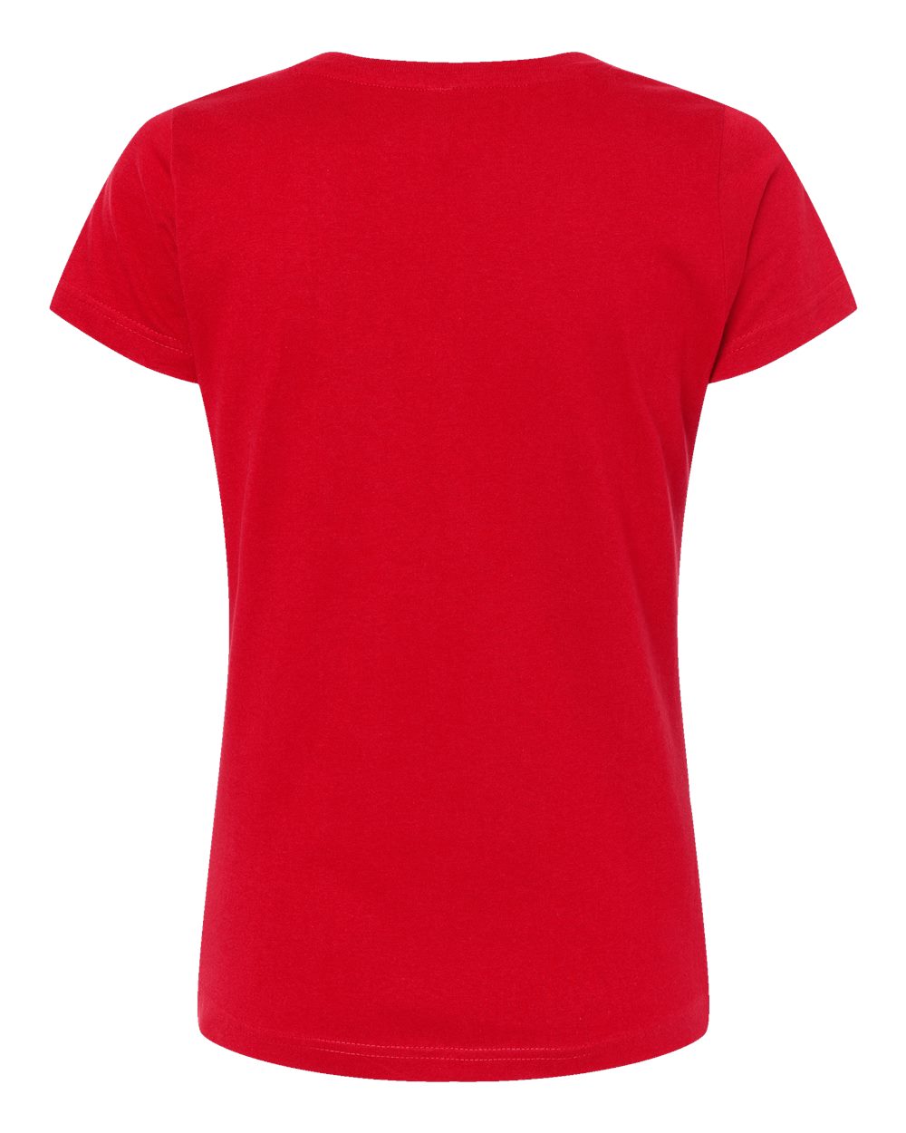 Rear View of Red Women's Fine Jersey Tee - 3516