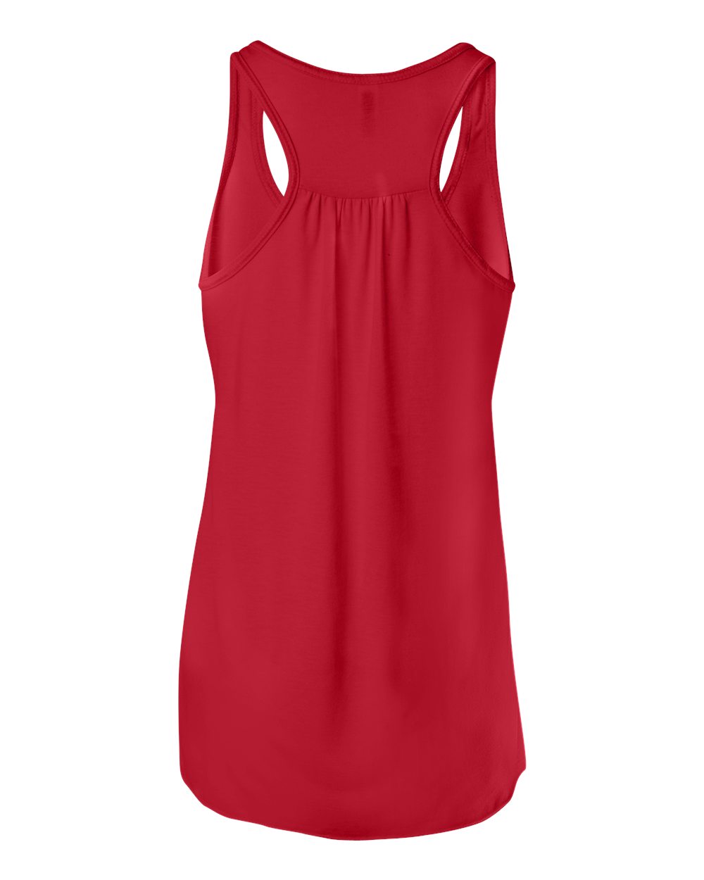 Rear View of Red Women&#39;s Flowy Racerback Tank - 8800