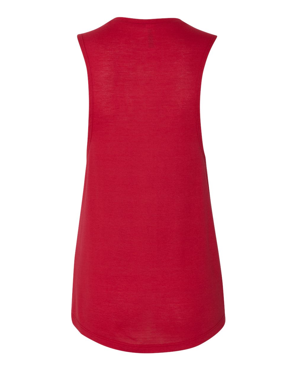 Front View of Red Women's Flowy Scoop Muscle Tank - 8803