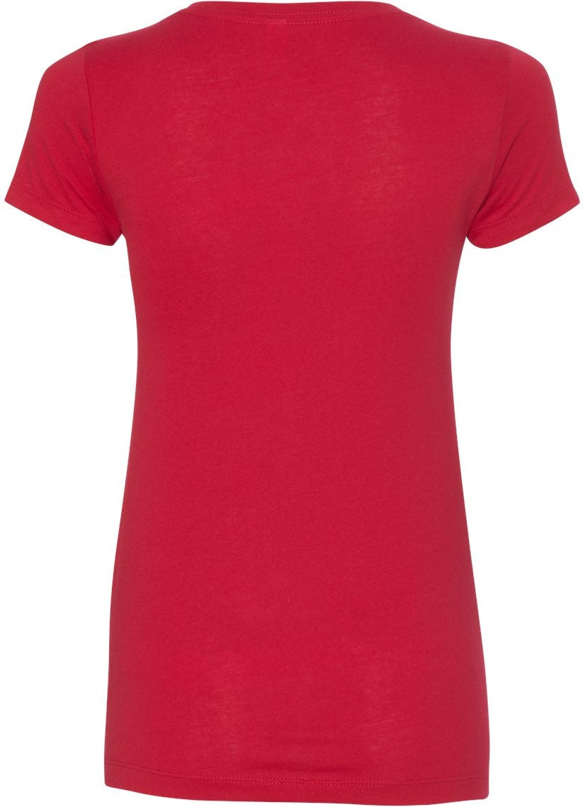 Rear View of Red Women&#39;s Ideal V-Neck T-Shirt - 1540