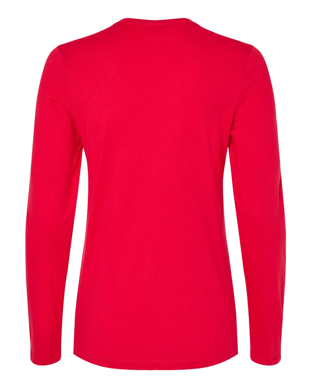 Front View of Red Women’s Jersey Long Sleeve Tee - 6500