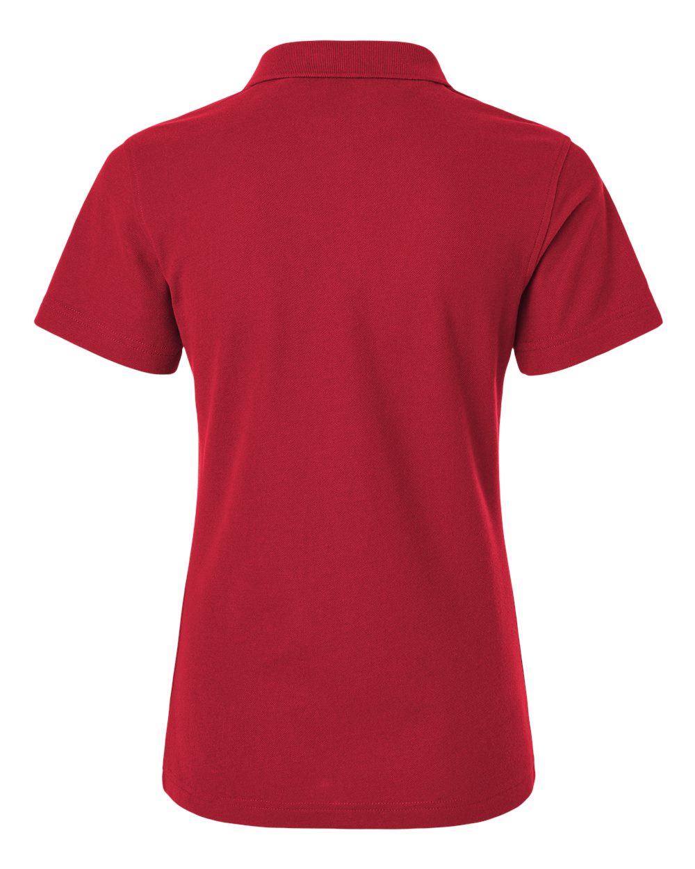 Front View of Red Women's Pique Polo - 62800L