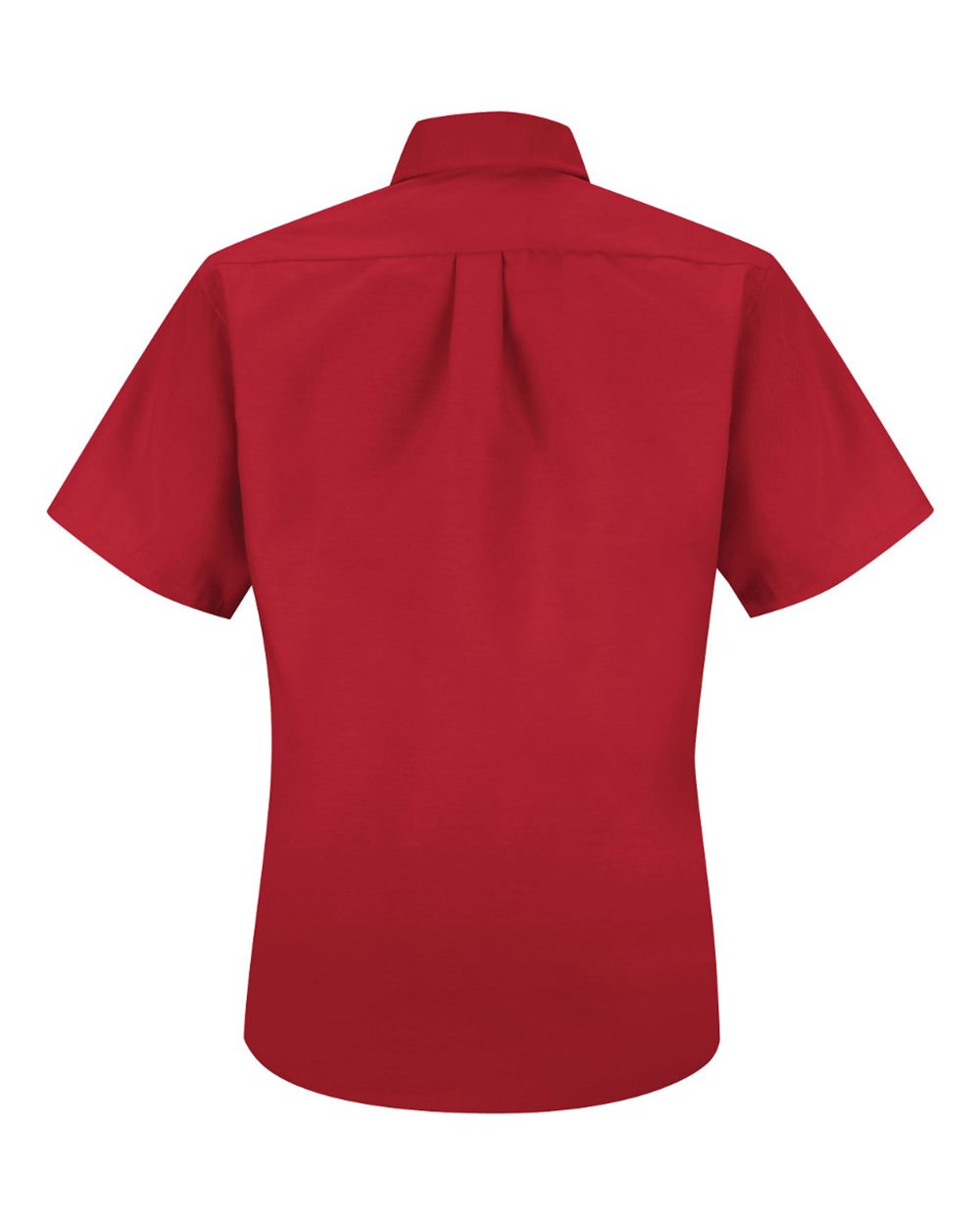 Front View of Red Women's Poplin Dress Shirt - SP81