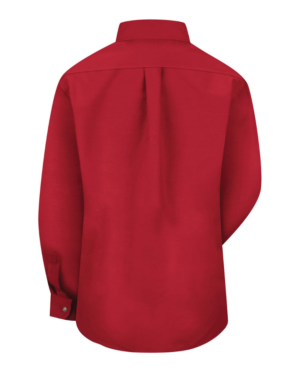 Front View of Red Women's Poplin Dress Shirt - SP91