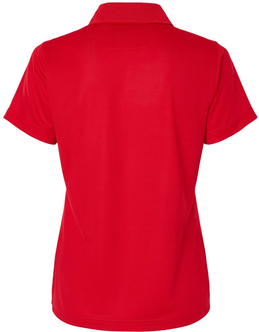 Front View of Red Women's Saratoga Performance Mini Mesh Polo - 104