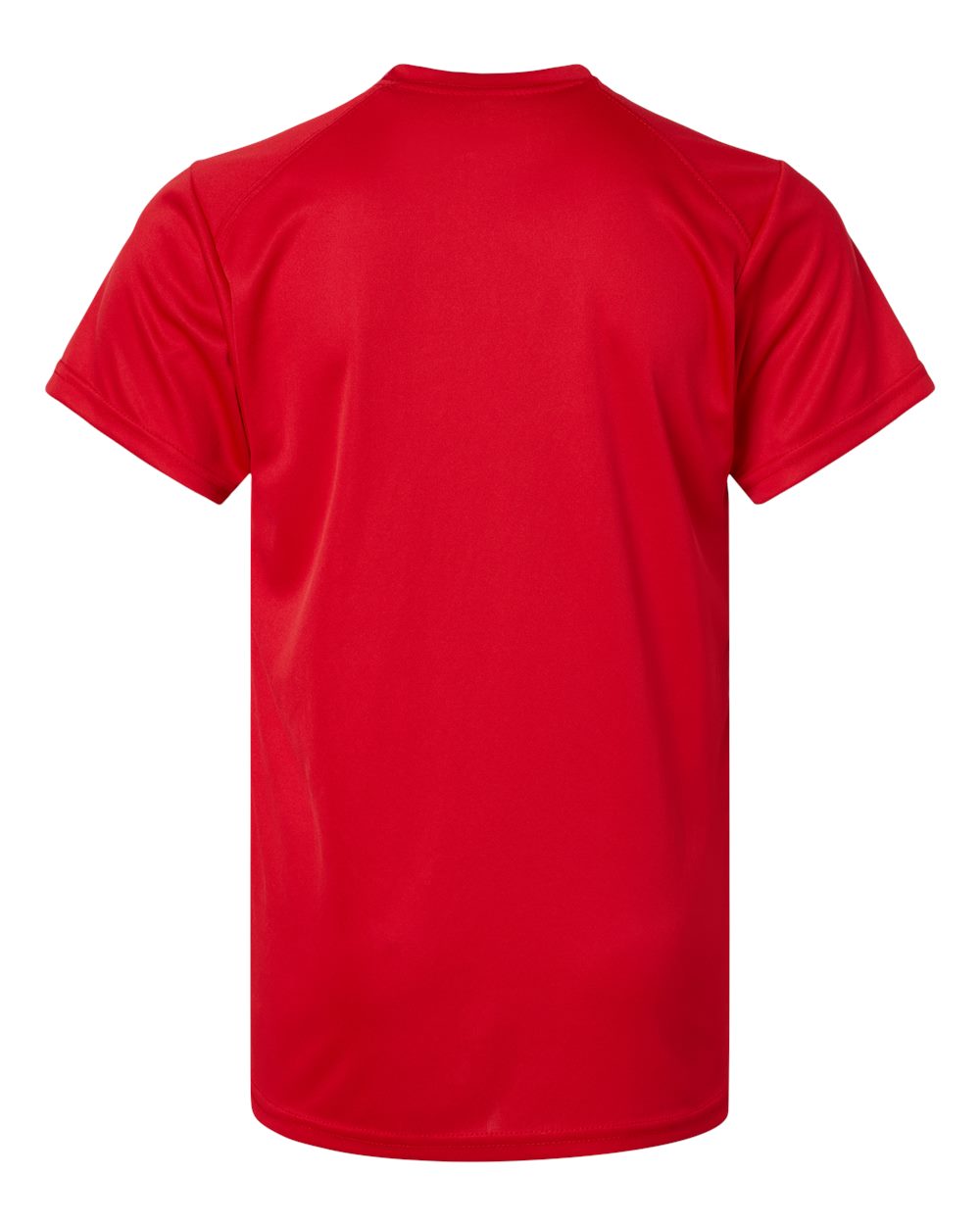 Front View of Red Youth Islander Performance T-Shirt - 208Y