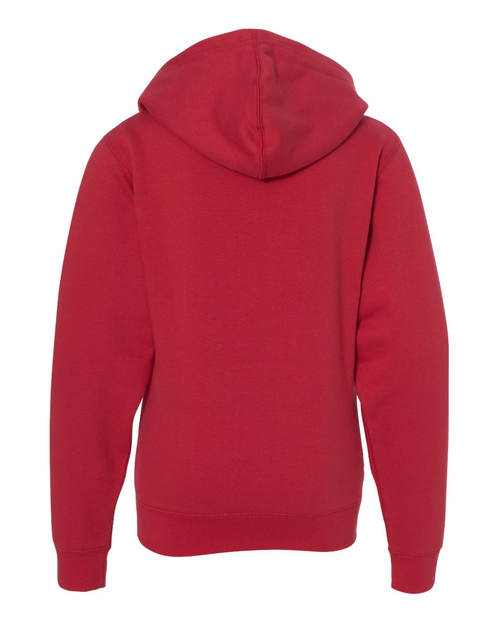 Rear View of Red Youth Midweight Full-Zip Hooded Sweatshirt - SS4001YZ
