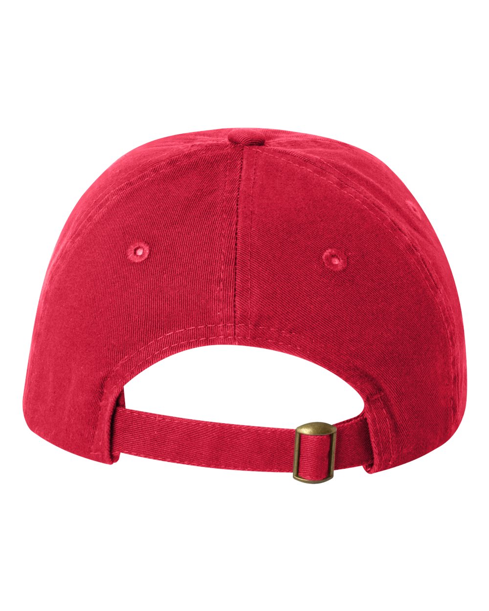 Rear View of Red Youth Small Fit Bio-Washed Dad Hat - VC300Y