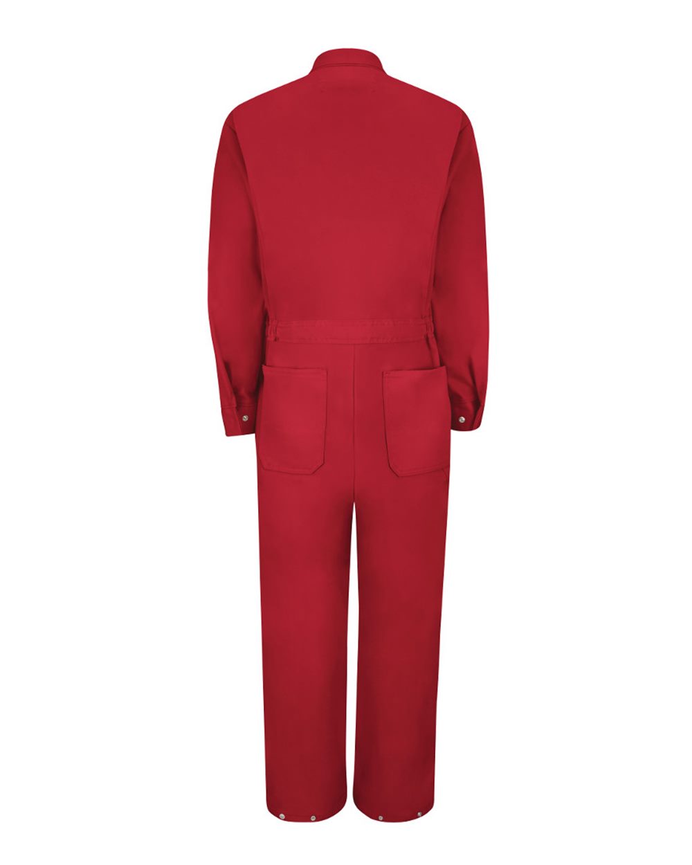 Front View of Red Zip-Front Cotton Coverall - CC18