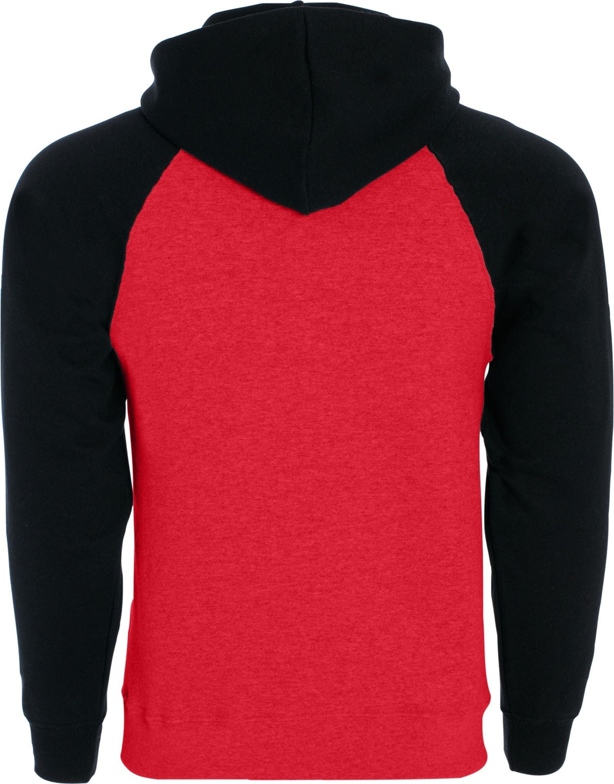 Rear View of RED/BLACK BANNER HOODIE