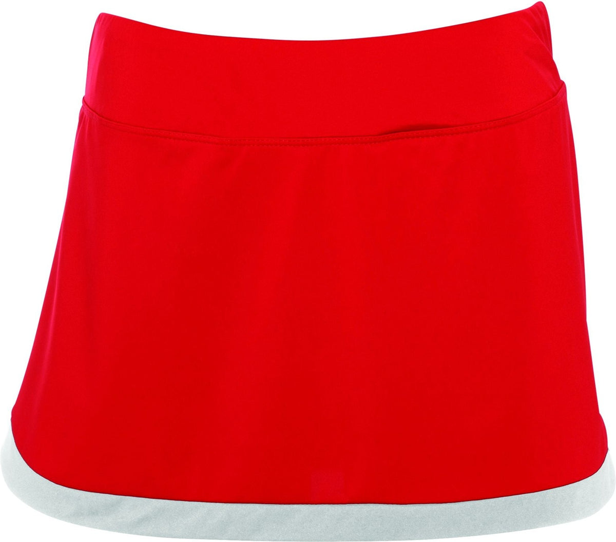 Rear View of RED/WHITE LDS ACTION COLOR BLOCK SKORT